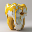 3d illustration Tooth with cracks