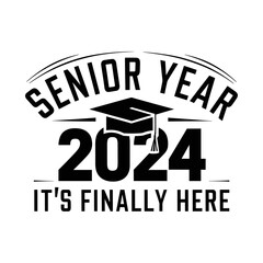 Wall Mural - 2024 graduation vector, 2024 senior year its finally here