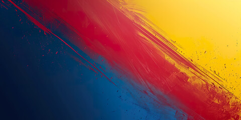 Poster - red Blue yellow gradient background