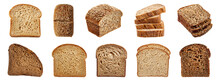 Variety Of Whole Grain And White Bread Slices Cut Out Png On Transparent Background