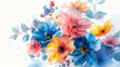 bouquet rotondo fatto di bellissimi fiori di primavera , Wedding design floreale, stile acquerello su sfondo bianco scontornbile