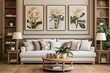 Botanical Retreat: Art Nouveau Inspired Living Room Designs with Natural Elements and Botanical Prints