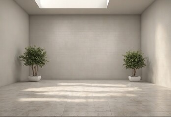 Wall Mural - 3d rendering of empty room and tile floor for background.. Very realistic, 8k quality, hyper realistic, ultra realism