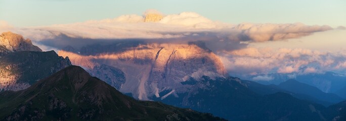 Poster - Evening sunset mount Pelmo Alps Dolomites mountains