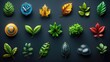 Assortment of Ecology Icons. Icons for Sustainability, Set of Nature Symbols on a Pristine Background. Vector Illustration