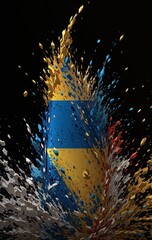 Wall Mural - Fluid Abstract Ukrainian Flag . Vector illustration. Very realistic, 8k quality, hyper realistic, ultra realism