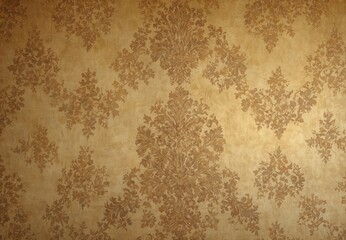 Wall Mural - vintage golden wallpaper with shabby tapestry victorian pattern. video blog concept. very realistic,