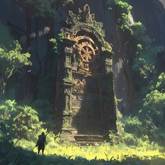 Adventure awaits as an explorer stumbles upon the ancient ruins of a majestic temple nestled deep in the jungle, promising untold mysteries and treasures.