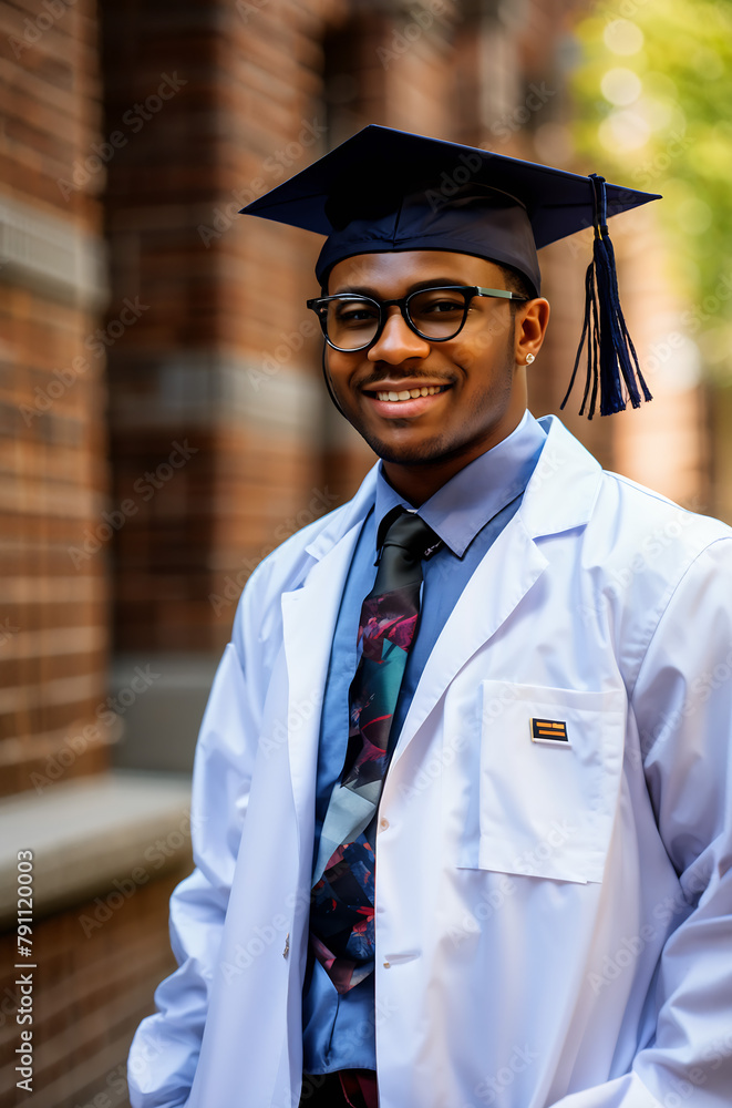Sc. Doctor Graduated Smiling African American science doctor student graduate with ...