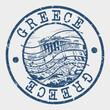 Greece Stamp Postal. Silhouette Seal. Passport Round Design. Vector Icon. Design Retro Travel. National Symbol.