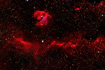 Wall Mural - The cosmic nebula is red. Elements of this image furnished by NASA