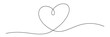 Heart shape drawing by continuos line, thin line design vector illustration. Editable stroke