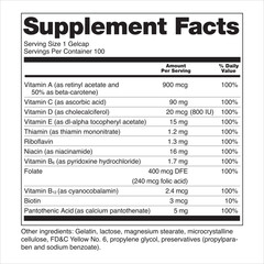 Wall Mural - FDA Nutrition Supplement Facts Labeling Labels Multiple vitamins Includes voluntary listing of vitamin D in IUs