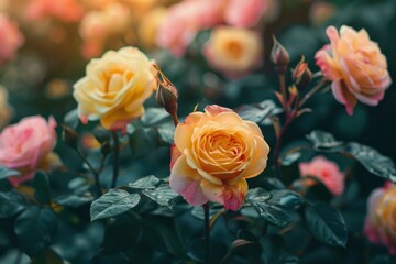 Roses are so beautiful with a combination of yellow and pink - generative ai