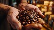 Roasted coffee beans. Coffee background