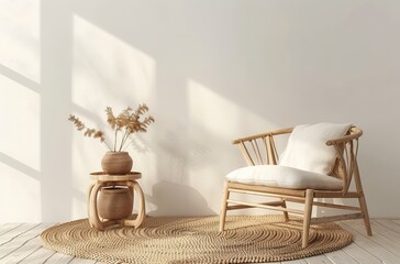 Poster - Chair and Vase in a Room