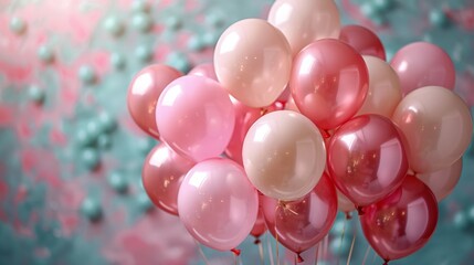 Aufkleber - Colorful pink red balloons for celebrations