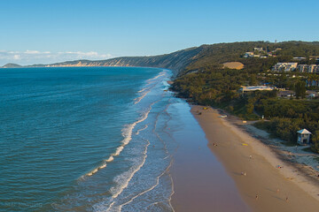 View of Rainbow beach along the coastline