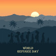 World Refugee Day Template Vector.  a person forced to emigrate vector. Concept Social Event vector.