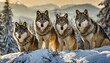 © Micaela - A pack of wolves (Canis lupus) gathered on a snow covered hill in Yellowstone National Park