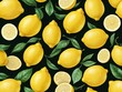 Ripe, juicy, bright yellow lemons close-up. Top view of lemon fruit. Background from lemons. Pattern of sour fresh yellow lemons.
