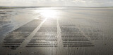Fototapeta Miasto - Aerial view of oyster farms in Whitstable, a town  on the north coast of Kent in Britain