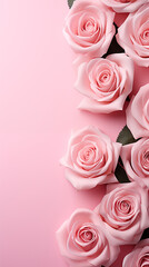 Wall Mural - pink roses background with copy space.