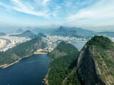 Fototapeta Mapy - Aerial view of Sugarloaf Mountain with beautiful panorama of Rio de Janeiro
