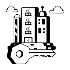 Poster - Get this glyph icon of building ownership 