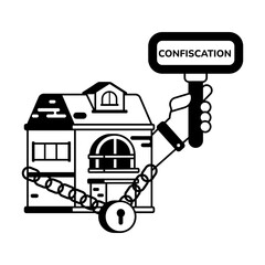 Poster - Handy glyph icon of confiscation 