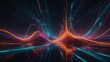 Cosmic Ribbons, Vibrant Motion Waves in Futuristic Space