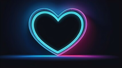 Wall Mural - Heart shaped neon light
