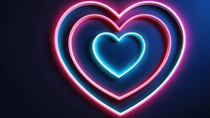 Canvas Print - Heart shaped neon light
