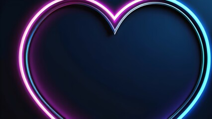 Wall Mural - Heart shaped neon light
