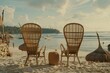 A pair of chairs summer tropical beach lapis ocean shore white sand vacation sunbathing island nature holiday clear sky weather coast seaside paradise maldives bali exotic sunny carribean
