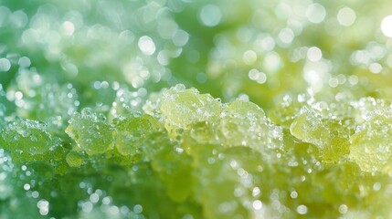 Wall Mural - Green plant with water drops