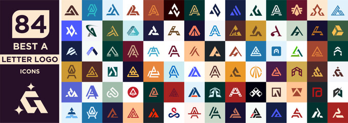 best letter A logo icon set