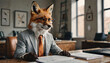 Fox in a suit conveying a smart and clever job applicant.
