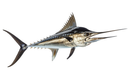 Wall Mural - Black marlin fish isolated on white background
