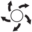 外向き循環矢印のサークルフレーム/黒矢印