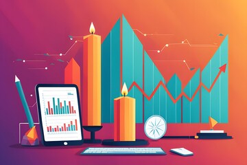 AI Generated-illustrations for the concept of physics on the topic of Indian Stock Exchange.