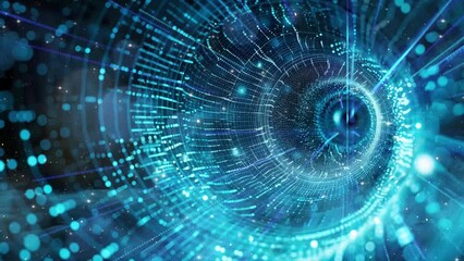 Big data circle network. technology background. Big data flow. seamless looping overlay 4k virtual video animation background