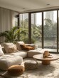© lin - Modern Living Room Interior with Tropical View