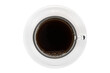 cups of different black coffee isolated  on background with clipping path, top view