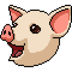 Wall Mural - pixel art of baby pig head