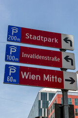 Wall Mural - Street direction sign in Vienna