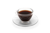 Fototapeta Łazienka - cups of black coffee isolated  on background