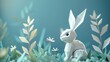 
A cute rabbit ,layered paper style, paper folding art, A gorgeously rendered papercraft world, graphic design,