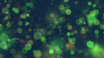 Wall Mural - dark blue green colored glowing blurred circle bokeh loop animation background.