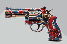 American Magnum Revolver With Ornaments